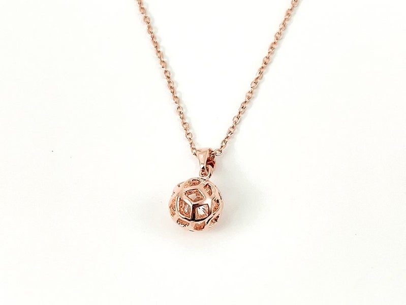 Rose Gold Pendant Necklace with Zircon Highlights Carousel 1