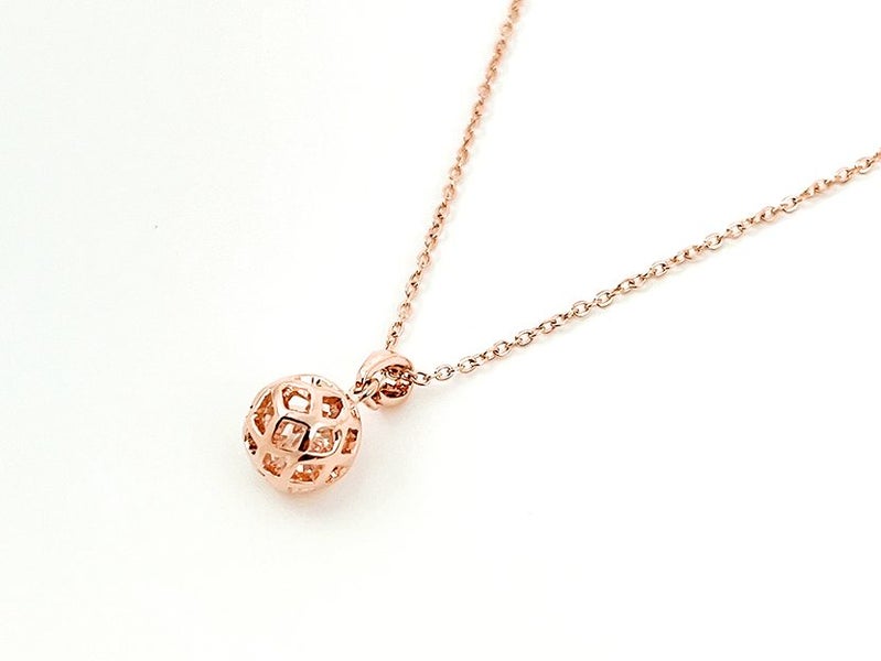 Rose Gold Pendant Necklace with Zircon Highlights Carousel 2