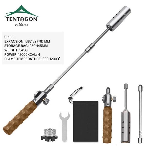 Wood Handle Removable Three-stage Burner Outdoor Camping Torch Cooking Bbq Ig... Carousel 1