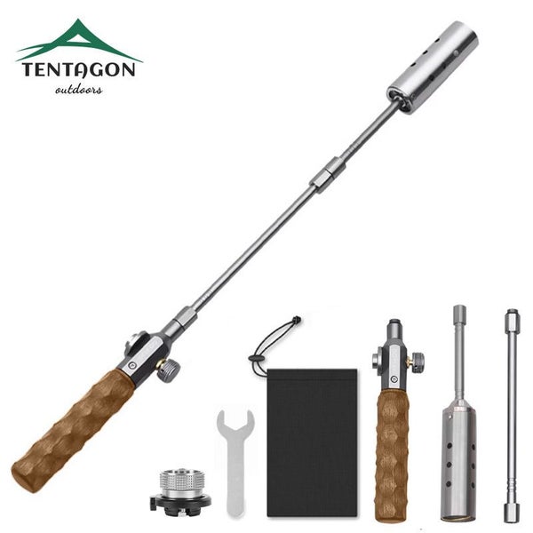 Wood Handle Removable Three-stage Burner Outdoor Camping Torch Cooking Bbq Ig... Carousel 2