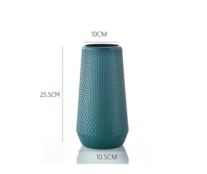 ANYDECO Flower Vase Blue Large Nordic Plastic Pot Living Room Decor Carousel 7