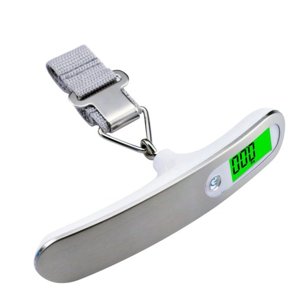ANYGLEAM Silver Blue Button Travel Luggage Weighing Scale With Tape 50Kg Accu... Carousel 1