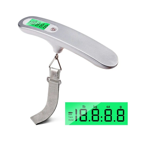 ANYGLEAM Silver Blue Button Travel Luggage Weighing Scale With Tape 50Kg Accu... Carousel 2