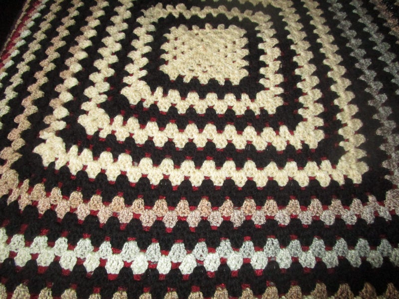 Autumn tones cot blanket/rug crocheted* Carousel 1