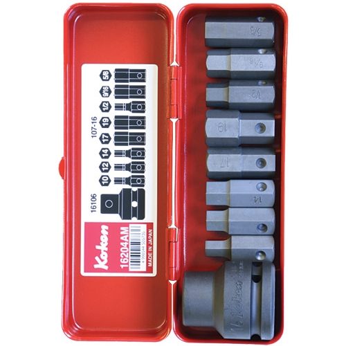 Koken 3/4 inch Dr Impact Hex Bit Socket Set - 9pc Carousel 1