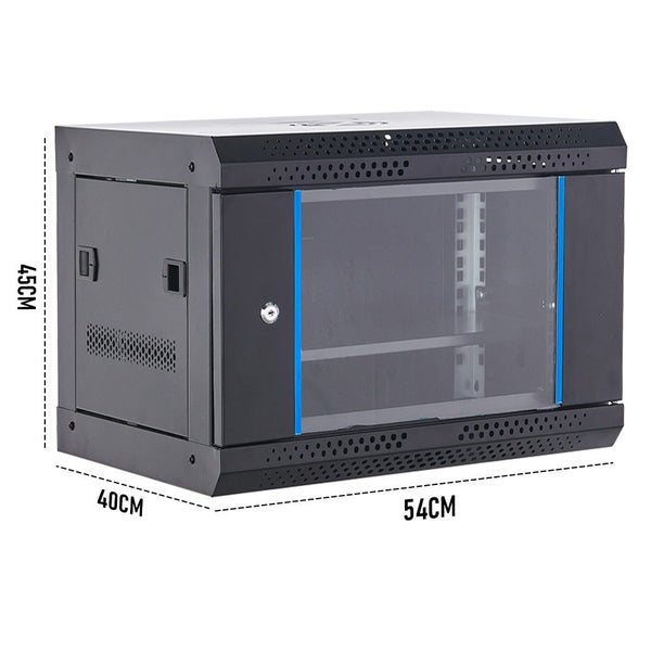9U Cabinet Server Network Data Rack Wall Mount LAN Rack 400mmDeep Overall 0.6mm Carousel 9
