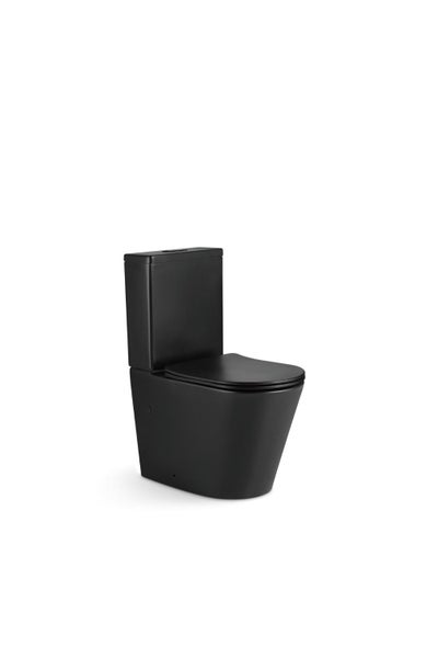 High Quality Matte Black Ceramic Back to Wall Rimless Toilet Carousel 1