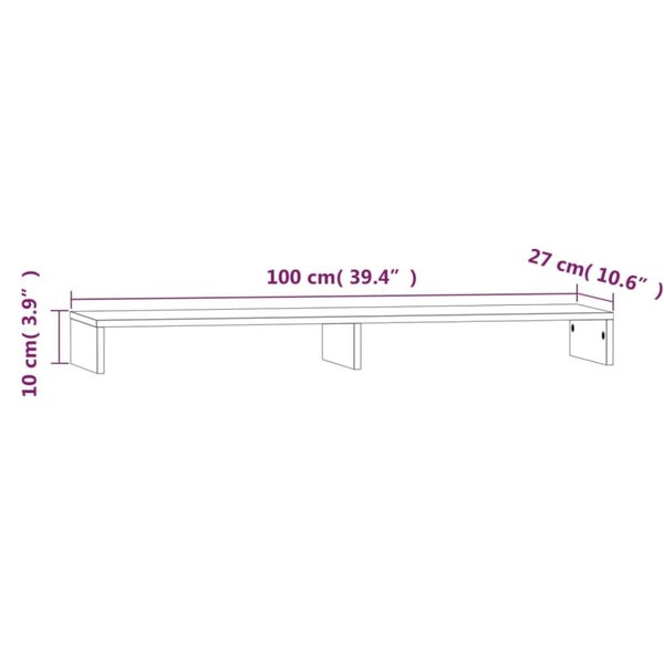 Monitor Stand White 100x27x10 cm Solid Wood Pine NOTKPB Carousel 2