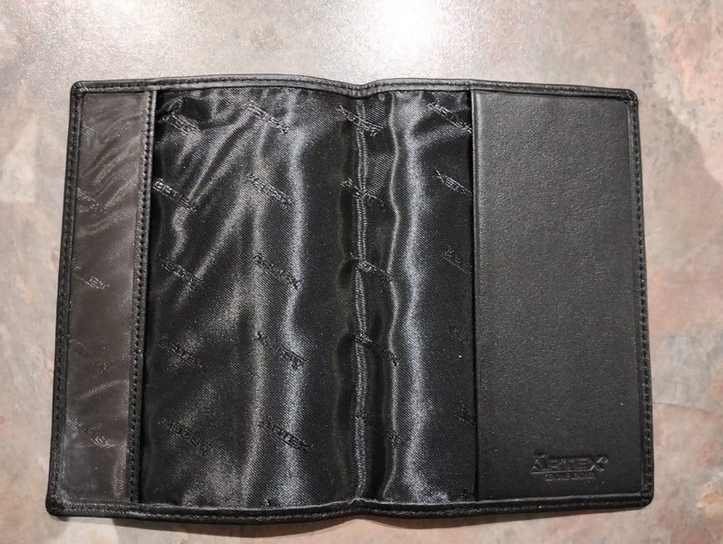 Black Leather Passport Holder/ Cover Carousel 1