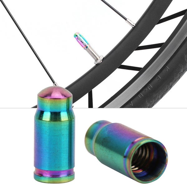 2 pcs Titanium Alloy Valve Cap for Bike Bicycle Tire Dust Cover Carousel 5