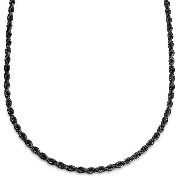 Men's Titanium Steel 6MM Twisted Link Chain in Gun-Metal Black Carousel 1
