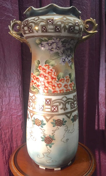 RARE PAIR of ART NOUVEAU VASES: EDWARDIAN NORITAKE & Late VICTORIAN EUROPEAN Carousel 2
