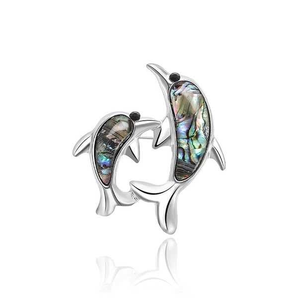 Tropicana Nai'a Dolphin Brooch - Beautiful Paua / Abalone Shell Pin, Classic ... Carousel 1