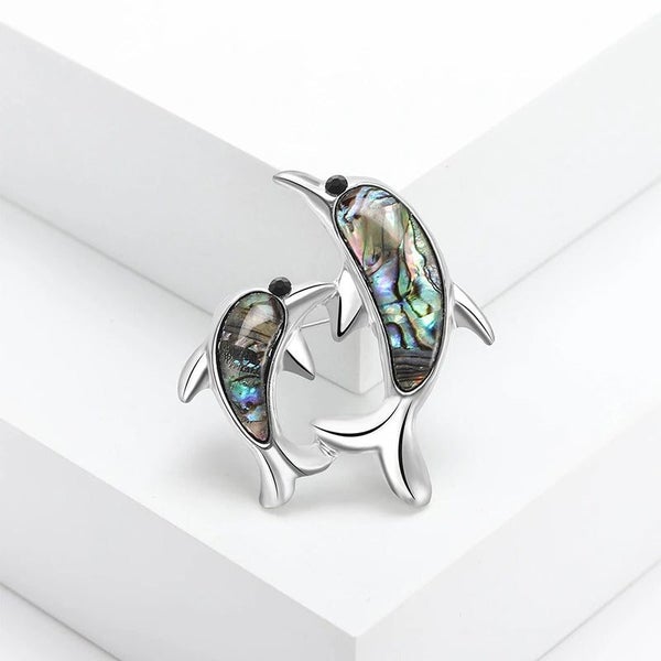 Tropicana Nai'a Dolphin Brooch - Beautiful Paua / Abalone Shell Pin, Classic ... Carousel 2
