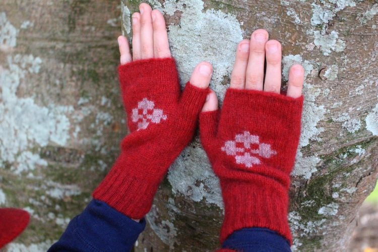 Possum Merino Child's Fingerless Mittens Carousel 2