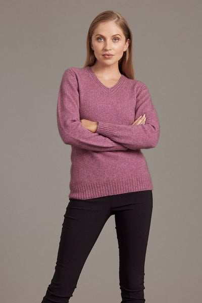 Possum Merino Rib Detail V-Neck Jersey Carousel 2