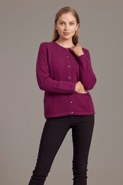 Possum Merino Cardigan with Crystal Buttons Carousel 2