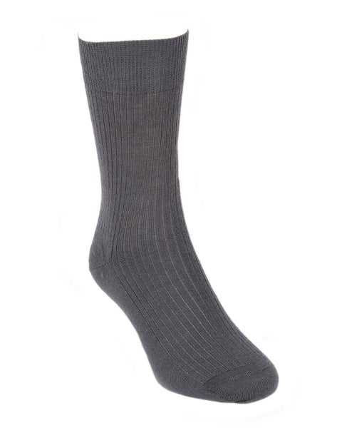 Pure Merino Dress Socks Plain Ribbed Leg Carousel 1
