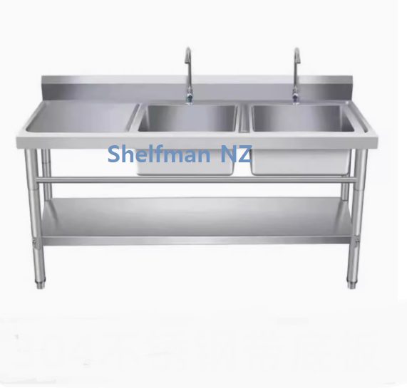 Stainless Steel Freestanding right Sink with bench+splash back 1800*600*900mm Carousel 1