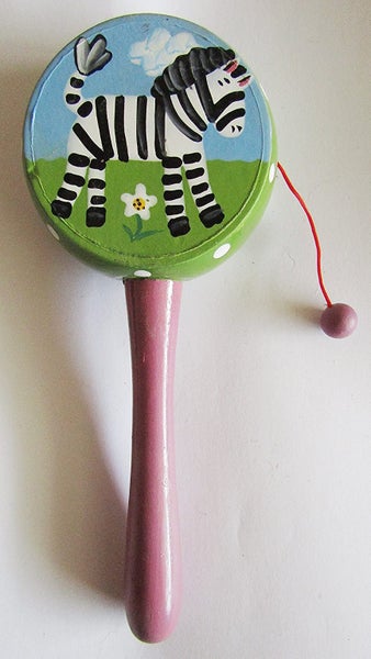 Zebra wooden drum rattle Carousel 2