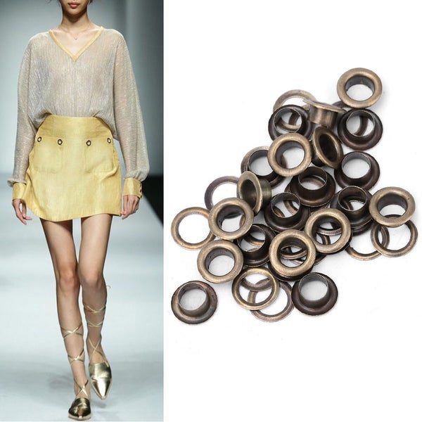 cloth diy tool leather craft brass eyelet brass grommets 100 Pcs Brass Cloth DIY Carousel 1