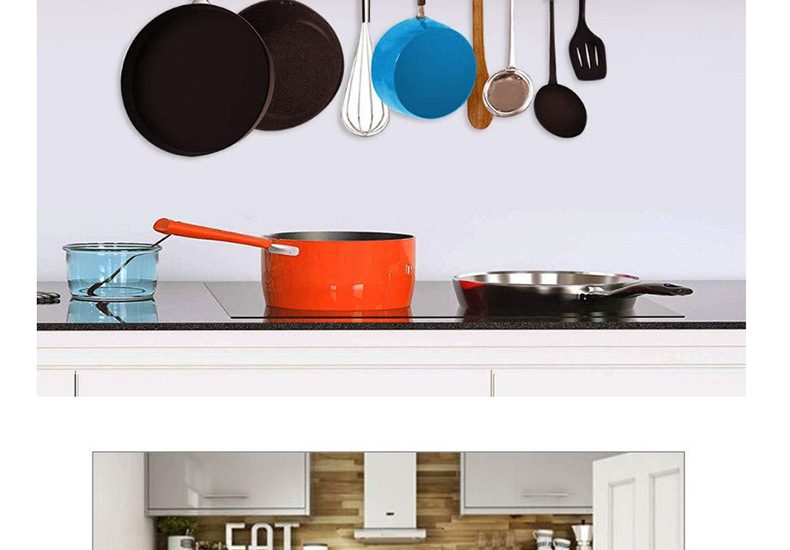 Pot Racks Wall Mounted 47" (120cm) with 10s Hooks Black Carousel 8