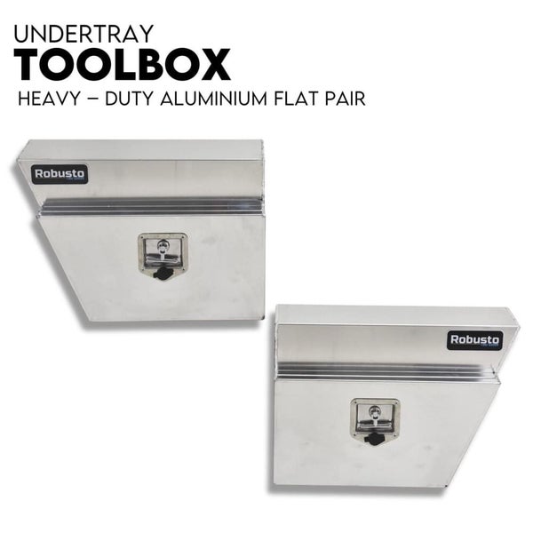 Under Tray Tool Box Underbody Pair Set 600mm Aluminium Carousel 1