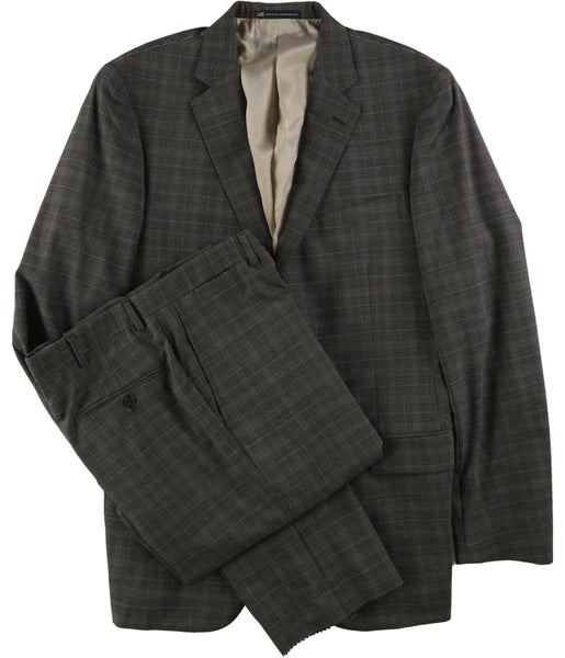 Hart Schaffner Marx Mens Plaid Two Button Formal Suit Carousel 1