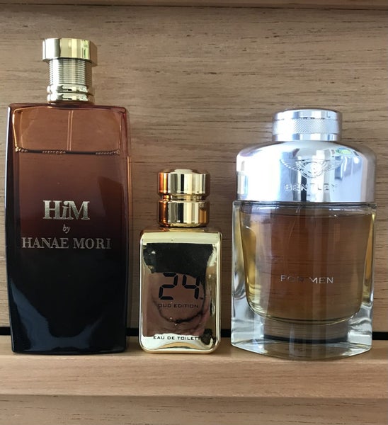 Bentley Men EDT, Hanae Mori HiM EDT or 24 Gold Oud Scentstory -3/5/10 ml decant Carousel 1
