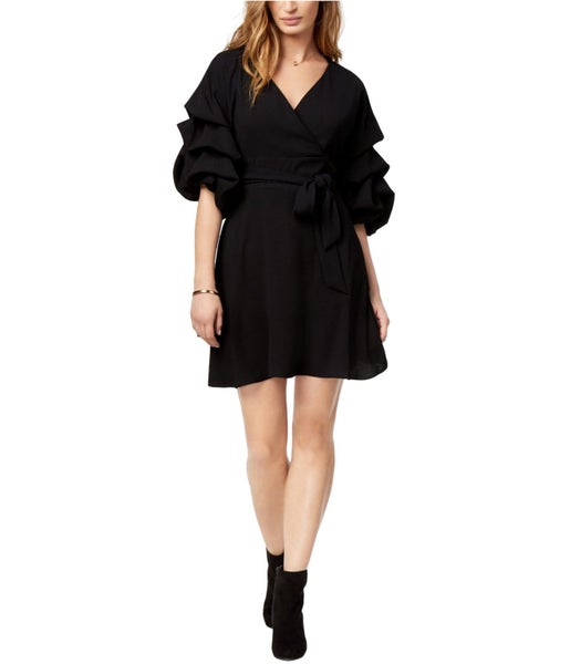 bar III Womens Ruffled Wrap Dress Carousel 1
