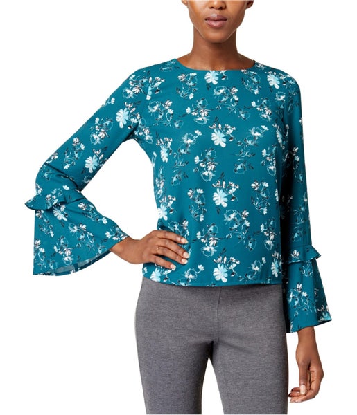 maison Jules Womens Bell-Sleeve Pullover Blouse Carousel 1