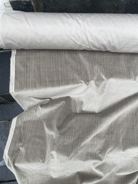 Grey putty velour fabric Carousel 1