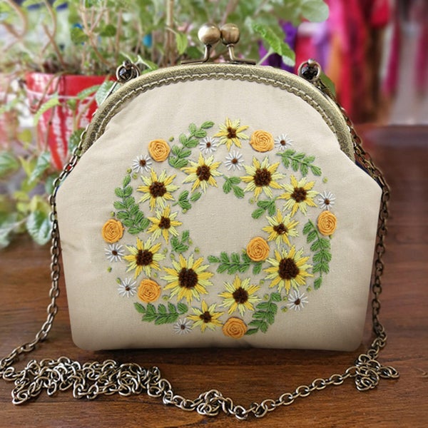 diy embroidery bag diy embroidery bag material purse frame bag embroidery wallet Carousel 2