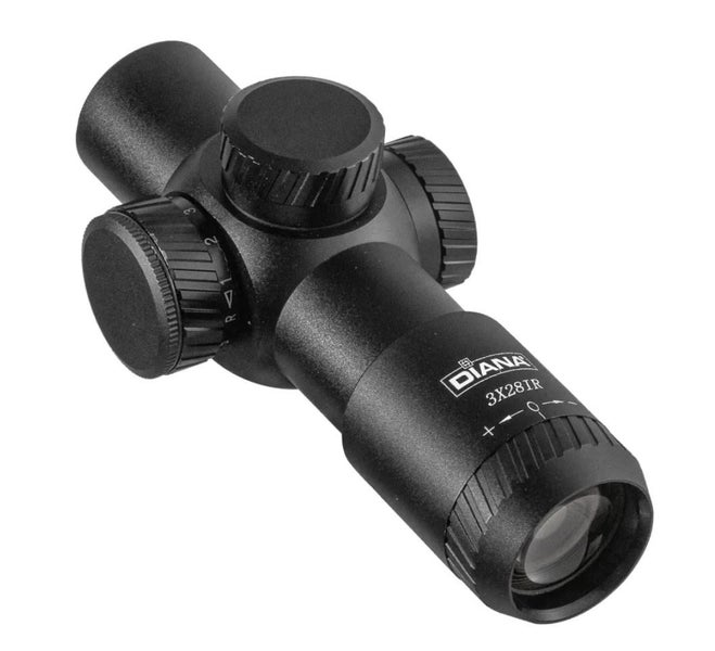 DIANA 3X28 Scope Green Red illuminated Tactical Compact Riflescope 20mm Rail62931723592705113