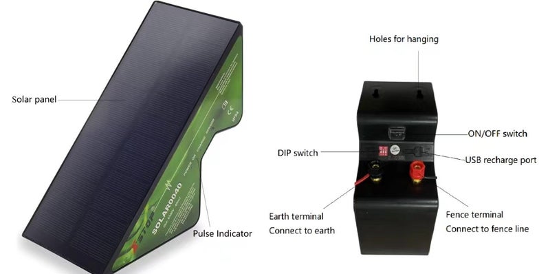 Solar Powered Electric Fence Energiser X-Stop 0040 2Km Range Carousel 6