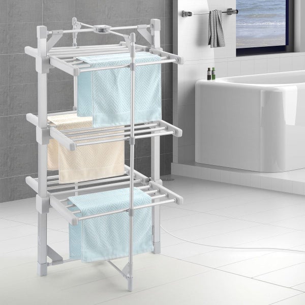 Heated Towel Rail Rack Stand Electric Airer Carousel 2