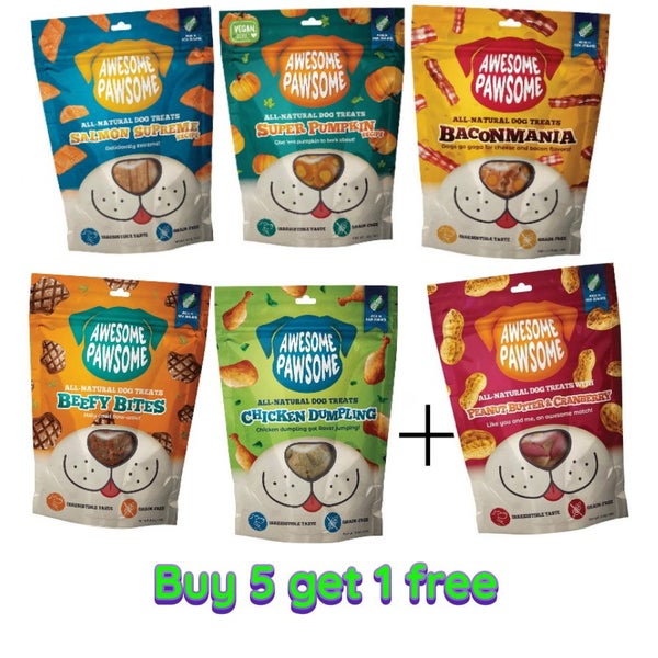 DOG TREAT - AWESOME PAWSOME COMBO 6 X 85gm BUY 5 GET 1 FREE Carousel 1
