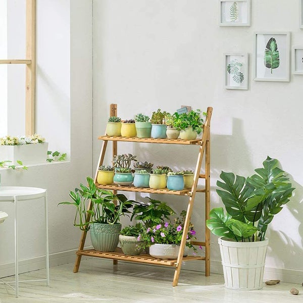 Bamboo Foldable Plant Rack New Carousel 2
