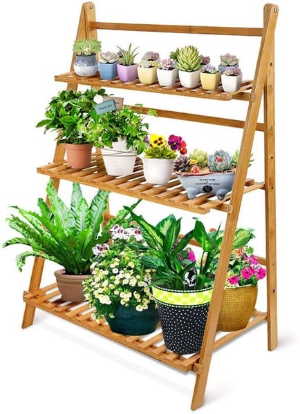 Bamboo Foldable Plant Rack New Carousel 1