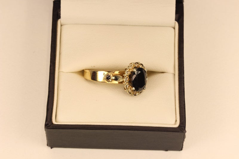 9ct Sapphire & Diamond ‘Halo’ ring Carousel 2