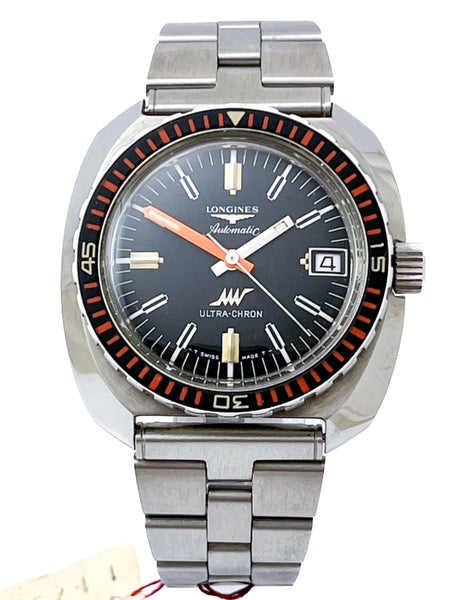 Longines 1970s DIVERS Vintage Mens Automatic Steel Wristwatch 7970 NEW OLD STOCK Carousel 2