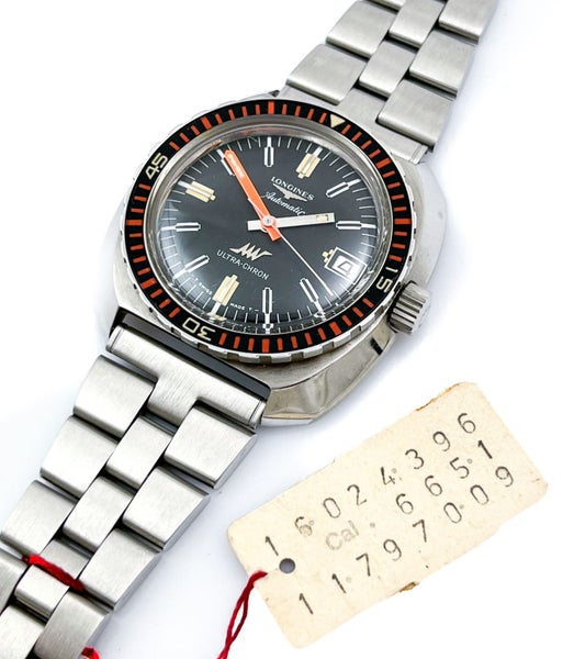 Longines 1970s DIVERS Vintage Mens Automatic Steel Wristwatch 7970 NEW OLD STOCK Carousel 8