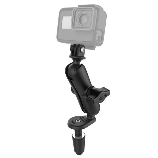 RAM Action Camera / GoPro Mount with Motorcycle Fork Stem Base - Medium Arm Carousel 1