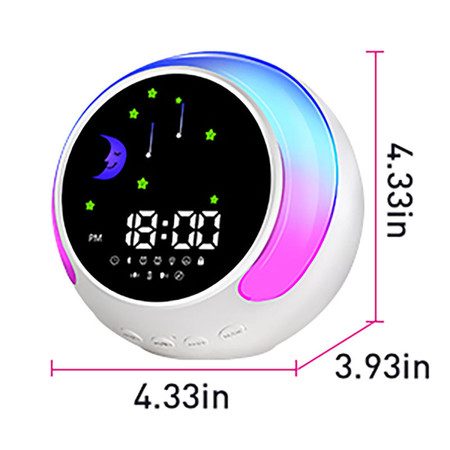 Alarm Clock for Bedroom Decor Wake Digital Clock for Kids with Sunrise and Moon Carousel 7