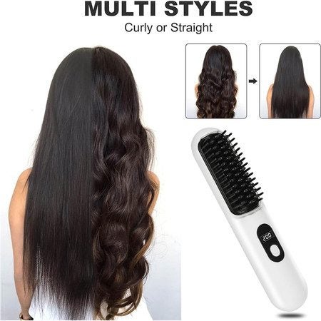 Hair Straightener Brush Negative Ion Hot Comb Carousel 6