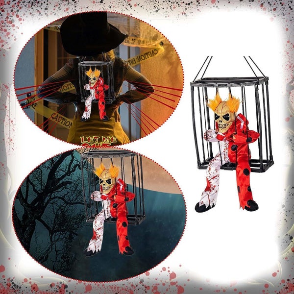 Halloween Horror Decorations, Prisoner Cage Scary Halloween Toy Carousel 1