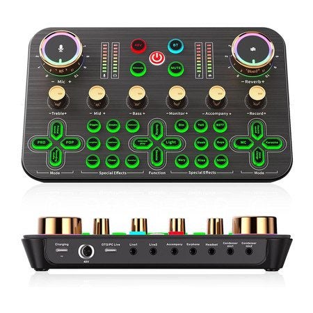 Live Sound Card Audio Mixer Audio Interface with DJ Mixer Carousel 1