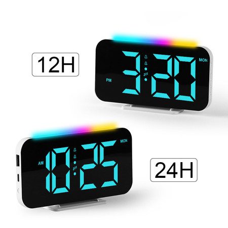 Digital Alarm Clock Night Light Carousel 7