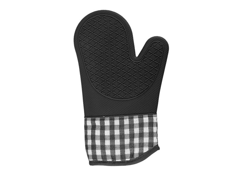 Silicone Heat Resistant Gloves Kitchen Cooking Baking Microwave Oven Mitts Black Carousel 4