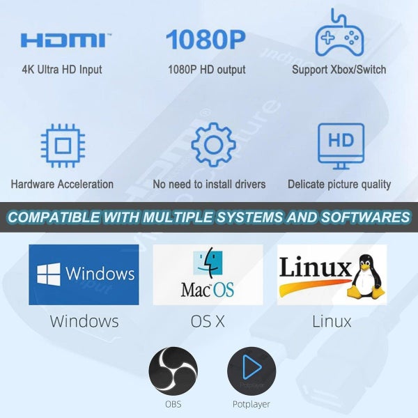 4K HDMI to USB 2.0 Video Capture Card 1080P Cam Link Card Game Capture Card Carousel 2